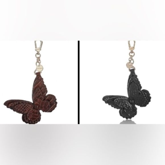 Brahmin Black/Pecan Butterflies Key Fob - Picture 8 of 10